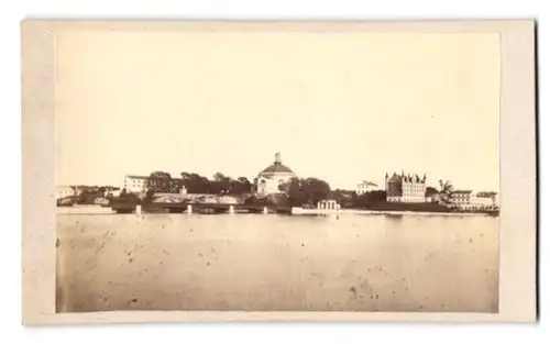 Fotografie unbekannter Fotograf, Ansicht Stockholm, Blick auf die Insel Skeppsholmen, frühe Fotografie