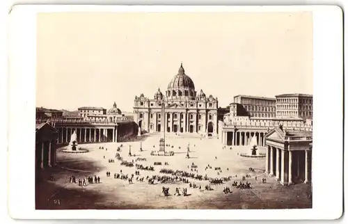 Fotografie Enrico Verzaschi, Roma, Ansicht Vatikanstadt, Piazza San Pietro, Petersdom