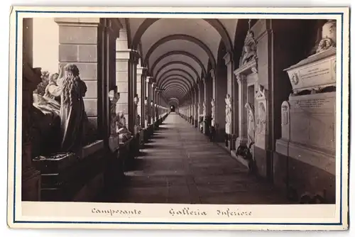 Fotografie C. Degoix, Genova, Ansicht Pisa, Camposanto, Galleria Inferiore, Friedhof