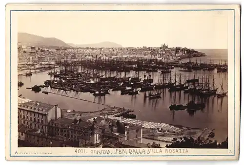 Fotografie A. Manglagalli, Genova, Ansicht Genova, Pan Della Villa Rosazza, Hafenpartie mit Selgeschiffen
