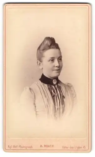 Fotografie H. Noack, Berlin, Unter den Linden 45, junge Frau Anna Martens, 1891