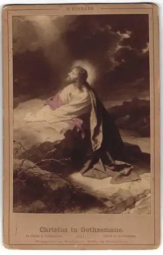 Fotografie Photogr. Gesellschaft, Berlin, Gemälde: Christus in Gethsemane, nach H. Hofmann