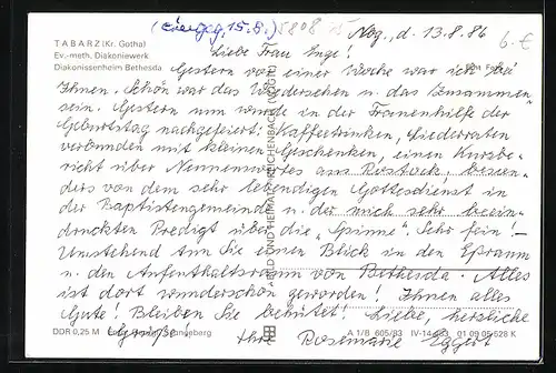 AK Tabarz /Kr. Gotha, Ev.-meth Diakoniewerk, Diakonissenheim Bethesda, Innenansichten
