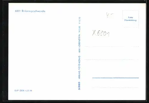 AK Reitzengeschwenda, Kirche, Uferpartie, Strassenpartie