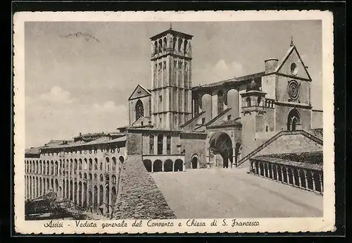 AK Assisi, Veduta generale del Convento e Chiesa di S. Francesco