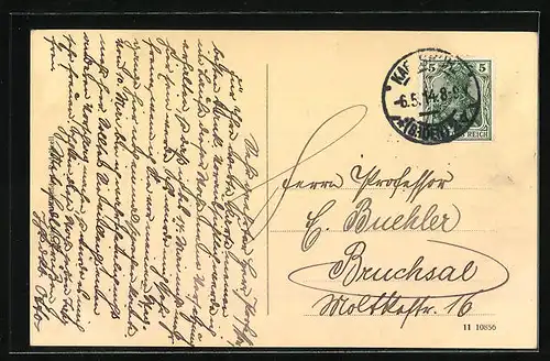 AK Radolfzell, Ortsansicht mit Dampfschiff