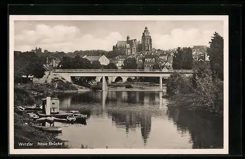 AK Wetzlar, Ortsansicht mit neuer Brücke