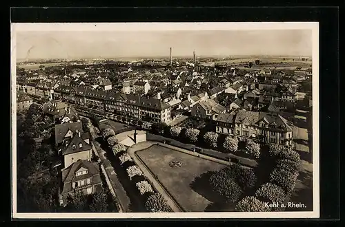 AK Kehl a. Rhein, Ortsansicht aus der Vogelschau