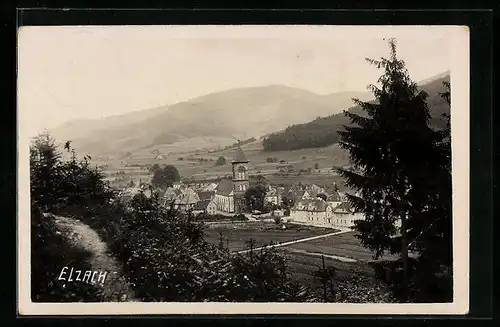 AK Elzach, Ortsansicht mit Kirche
