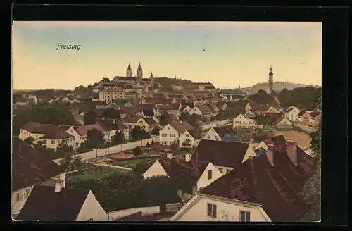 AK Freising, Ortsansicht aus der Vogelschau