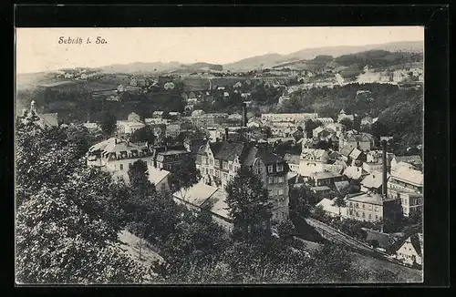 AK Sebnitz i. Sa., Ortsansicht aus der Vogelschau
