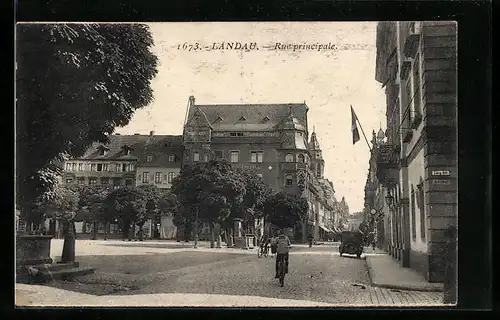 AK Landau, Hauptstrasse Ecke Langstrasse, Rue principale
