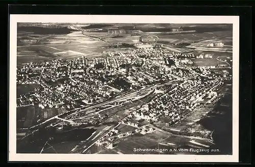 AK Schwenningen a. N., Gesamtansicht vom Flugzeug aus