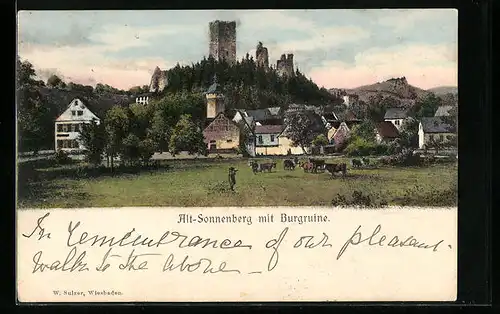 AK Sonnenberg, Alt-Sonnenberg mit Burgruine