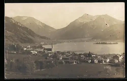 AK Schliersee, Totalansicht mit Kirche