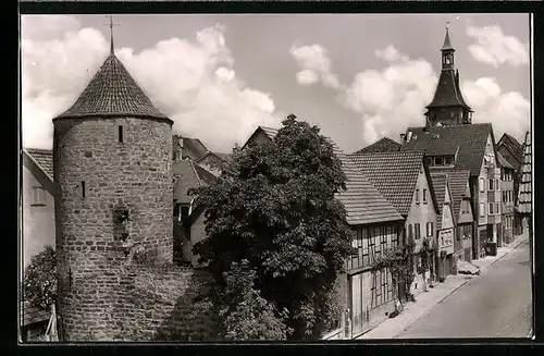 AK Winnenden b. Stuttgart, Diebsturm mit Torturm