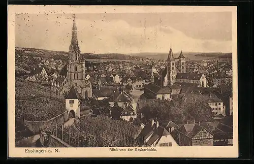 AK Esslingen a. N., Blick von der Neckarhalde