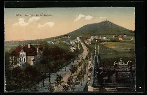 AK Görlitz, Am Fusse der Landeskrone