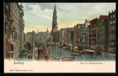 AK Alt-Hamburg, Flet b. d. Reimersbrücke