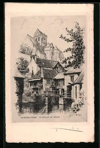 AK La Roche-Posay, Le Moulin et l`Eglise