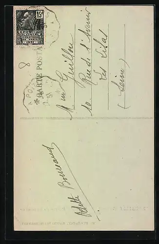 AK Nouaille, Place du Parvis de l`ancienne Eglise abbatiale