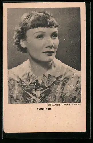 AK Schauspieler Carla Rust in Blumenbluse