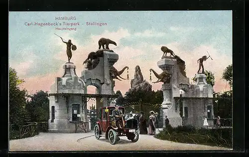 AK Hamburg-Stellingen, Carl Hagenbecks Tierpark, Haupteingang