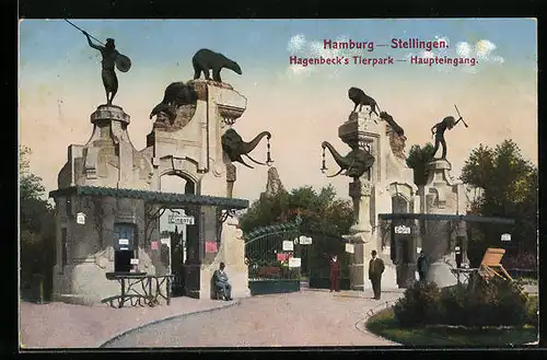 AK Hamburg-Stellingen, Hagenbecks Tierpark, Haupteingang