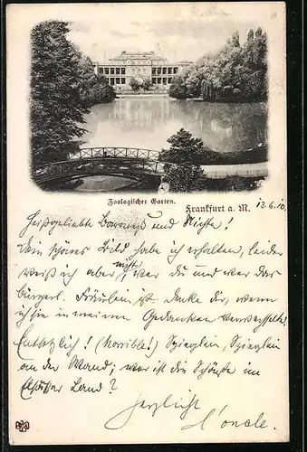 AK Frankfurt a. M., Zoologischer Garten, Teilansicht