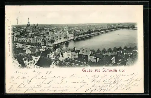 AK Schwerin i. M., Panorama der Stadt