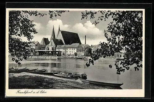 AK Frankfurt a.d.O., Flusspartie im Stadtkern