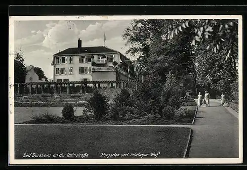 AK Bad Dürkheim a.d.W., Kurgarten und Leininger Hof