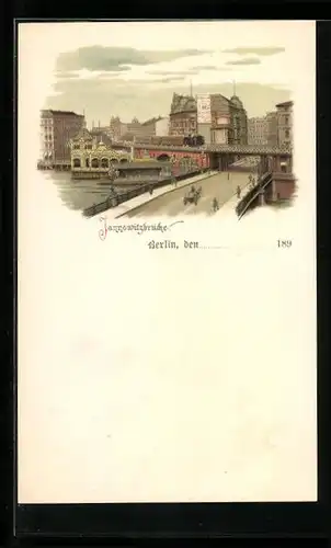 Lithographie Berlin, Partie an der Jannowitzbrücke