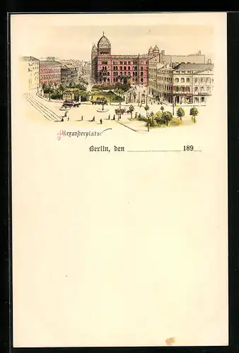 Lithographie Berlin, Gebäude am Alexanderplatz