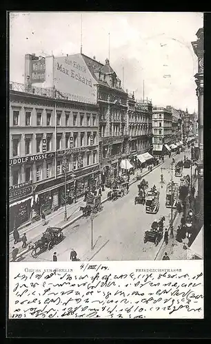 AK Berlin, Friedrichstrasse mit Geschäften
