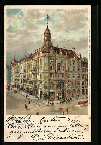 Lithographie Berlin, Kaiser-Hotel, Friedrichstrasse 176-178