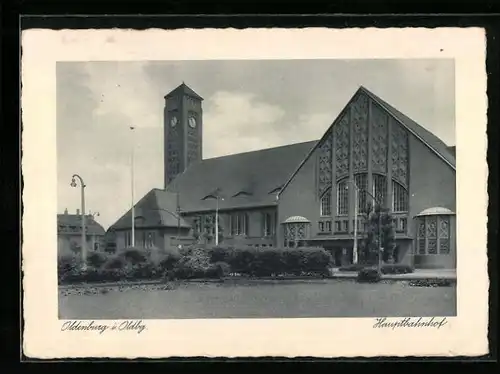 AK Oldenburg i. Oldbg., Ansicht vom Hauptbahnhof