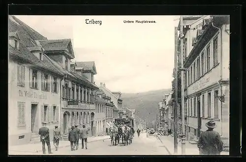 AK Triberg, Untere Hauptstrasse, Th. Walter Uhrenfabrik