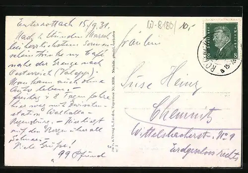 AK Enterrottach /Tegernsee, Blick auf die Pension