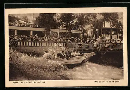 AK Berlin-Wilmersdorf, Wasser-Rutschbahn im Luna-Park