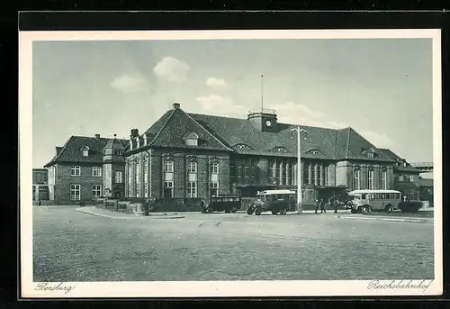 AK Flensburg, Partie am Reichsbahnhof