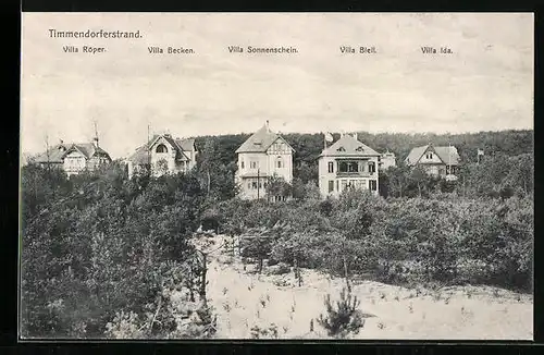 AK Timmendorferstrand, Villa Röper, Villa Becken, Villa Sonnenschein