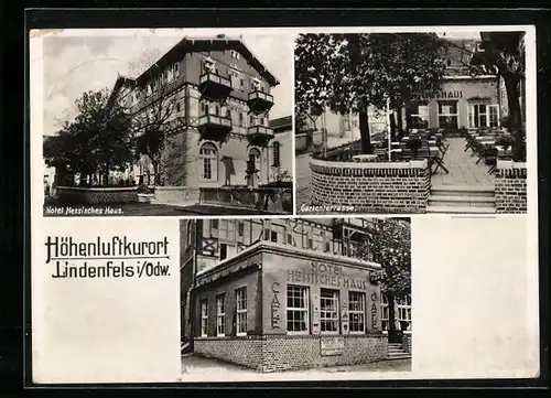 AK Lindenfels i. Odw., Hotel Hessisches Haus, Gartenterrasse