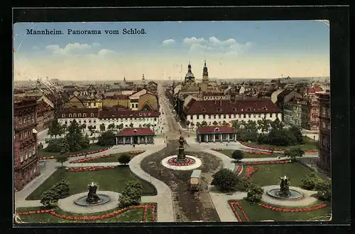 AK Mannheim, Panorama vom Schloss