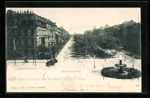 AK Mannheim, Der Kaiserring, Springbrunnen