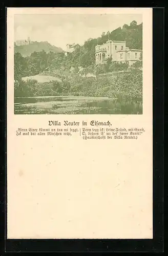 AK Eisenach, Ortspartie mit Villa Reuter