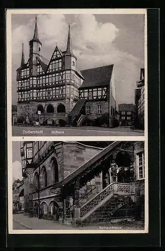 AK Duderstadt, Rathaus, Rathaustreppe