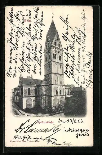AK Köln, Blick auf Apostelnkirche