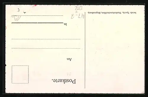 Künstler-AK Weiden, Absolvia sei`s Panier! 1920, Studentenwappen