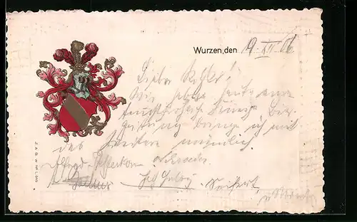 Präge-Lithographie Wurzen, Studentenwappen